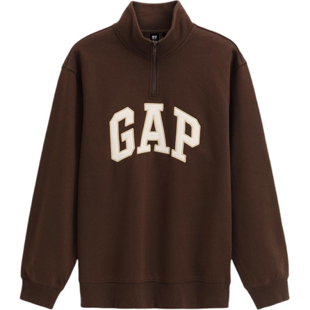 GAP Logo Fleece Half-Zip Stand Collar Loose Sweatshirt Unisex
