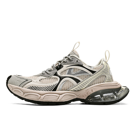 BASLS Bashi Series Mesh Microfiber Leather Air Cushion Height-Increasing Breathable Slip-Resistant Low-Top Dad Shoes Unisex