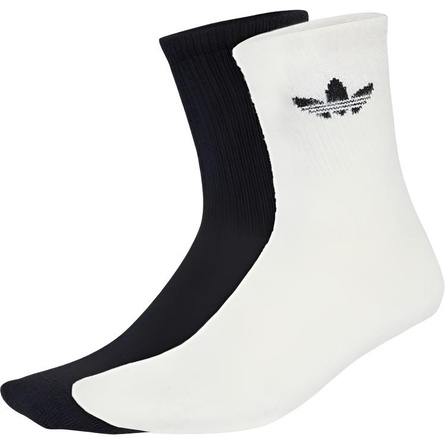 adidas Originals Solid Color Logo Knit Mid-Calf Socks Unisex 2-Pack