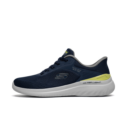 Skechers Slip-ins BOUNDER 2.0 Hands-Free Slip-On Technology Comfort Cushioning Slip-Resistant Durable Breathable Lightweight Warm Low-Top Casual Shoes Men's Navy Blue
