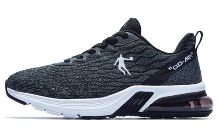 QIAODAN Anti Slip And Wear Resistant Breathable Low Top Casual Running Shoes Men's Black Gray