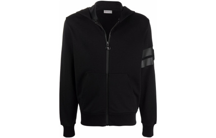 Moncler Zip-Up Hooded Baseball Jacket Men's Black