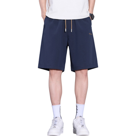 Jeep American Trendy Solid Color Drawstring Elastic Waist Outdoor Sports Straight Five-Point Pants Fashion High-End Minimalist Lightweight Comfortable Breathable Wide-Leg Daily Commute Versatile Casual Shorts Men's