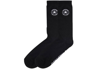 Converse Mid-Calf Socks Unisex 2 Pack Black