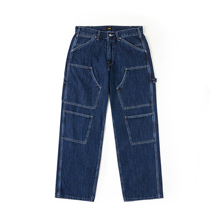 Lee Workwear Originals Series Mall Same Style SS26 Ultra-Loose Wide-Leg Mid-Dark Blue Carpenter Work Jeans Men's