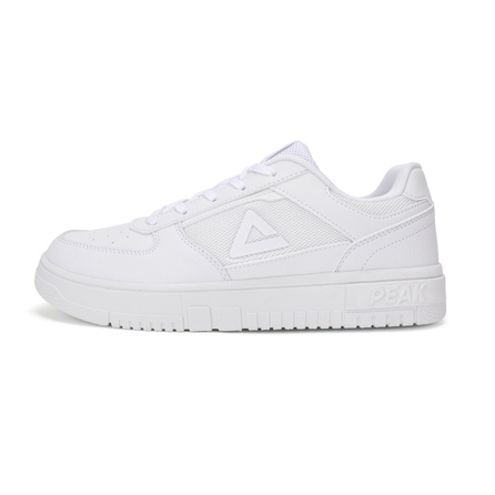Peak Taiji Synthetic Leather Fashion Simple Versatile Cushioning Breathable Low-Top Skate Shoes Men's Big White