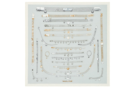 HERMES Silk Scarves Women's Gray