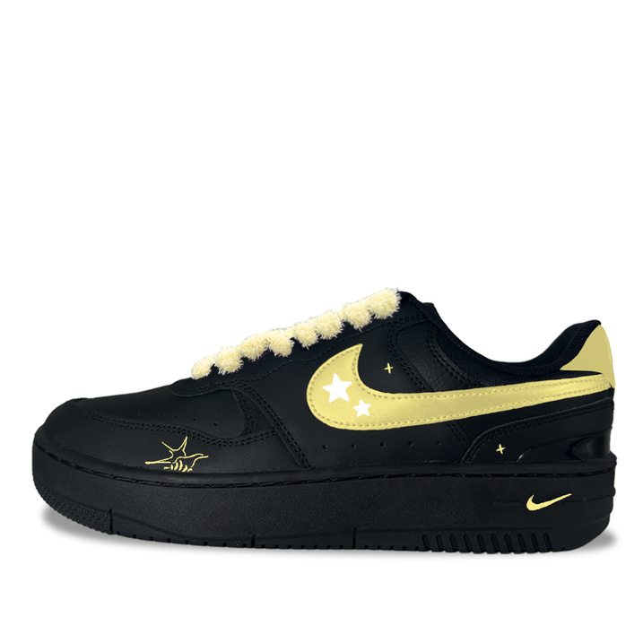 Custom SneakersNike Gamma Force Cloudy Starry Night Synthetic Leather Trendy Fashion Versatile Daily Low-Top Skate Shoes Women's Black