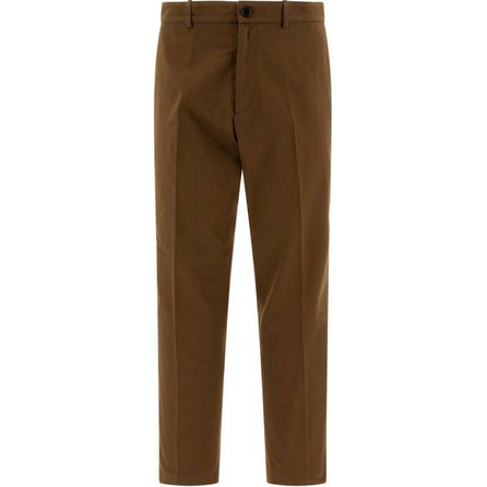 Burberry Solid Color Logo Embroidery Zipper Straight Leg Casual Pants Men's Briar