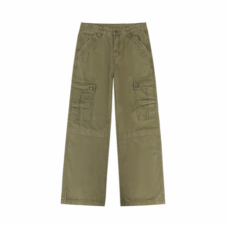 Dickies American Vintage Herringbone Cargo Low-Key Premium Design Double Pleated Logger Pants Classic Logo Streetwear High Street Clean Fit Casual Fashion Straight Wide-Leg Work Pants Unisex