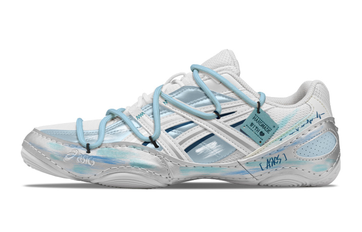[Custom Sneakers] ASICS Hypersync Sea Encounter Floating Light Cool Healing Functional Deconstructed Niche Trendy Versatile Wrap-Around Lightweight Low-Top Casual Lifestyle Shoes Unisex Ice Blue Silver White