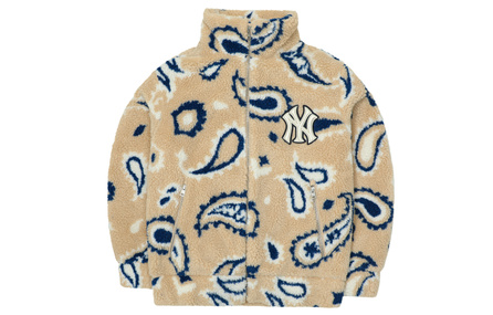 MLB New York Yankees Velvet Jackets Unisex Light Beige