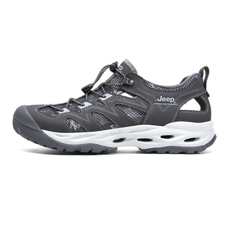 Jeep Mesh Breathable Water-Friendly Quick-Dry Shock-Absorbing Rebound Wear-Resistant Water Shoes Men's Gray