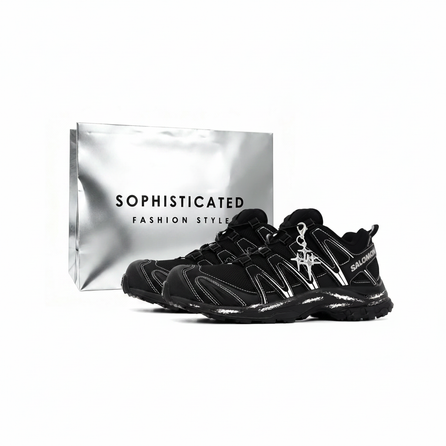 [Custom Sneakers] SALOMON XA PRO 3D Jade Bird Black Domain Boundary Mountain Versatile Dark Functional Black Warrior Casual Couple Urban Personality Design Gift Bag Breathable Support Outdoor Functional Shoes Unisex