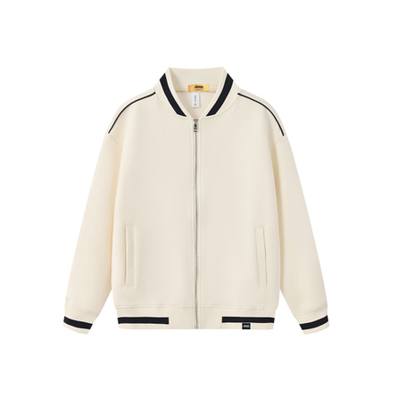 Jeep American Retro Preppy Patchwork Color-Block Comfortable Versatile Fashion Elegant Urban Texture Basic Casual Couple Style Slimming Soft Skin-Friendly Slightly Oversized Stand Collar Loose Long Sleeve Baseball Jacket Unisex