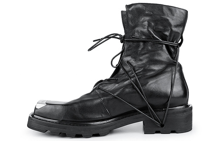 HUANXIANGZHE Martin Boots Unisex Black