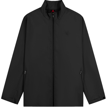 Peak Solid Color Stand Collar Long Sleeve Windbreaker Men's Black