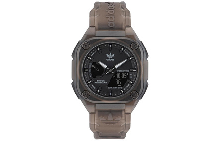 Adidas Originals Street Series Wrist Watch Quartz Movement Resin Strap 45 Black Dial Men's Watches AOST230592I