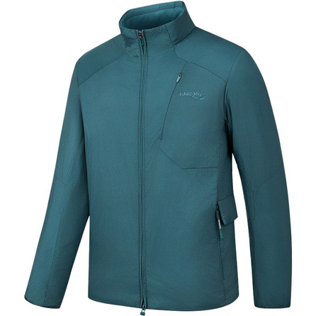 Saucony 1898 Lightweight Wear-Resistant Warm 700+ Fill Power Grey Goose Down Mid-Length Zip Stand Collar Long Sleeve Down Jacket Men's