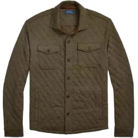 Polo Ralph Lauren Quilted Single-Breasted Long Sleeve Jacket Coat Men's Olive Green