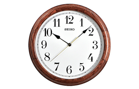 SEIKO 13-Inch Minimalist Oak Wood Quartz Wall Clock QXA153B
