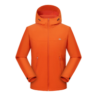 Jeep American Urban Outdoor Hooded Jacket Couple Style Lightweight Windproof Warm Scratch-Resistant Wear-Resistant Functional Commute Travel Hiking Versatile Trendy Brand Softshell Skin-Friendly Daily Outing Mountaineering Hiking Camping Jacket Unisex Оранжевый Гермес