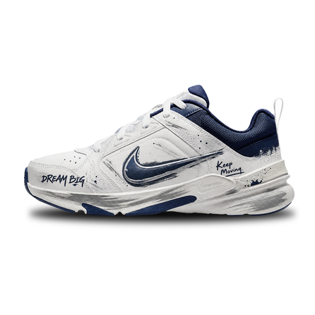 Custom SneakersNike Air Monarch 4 Vintage Premium Korean Style Hand-Painted Couple Heartbeat Fitness Fresh Minimalist American Street Niche Light Luxury Low-Top Dad Shoes Unisex White Blue
