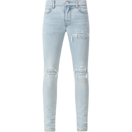 AMIRI PF24 Jacquard Design Washed Slim Jeans Men's Indigo Sky