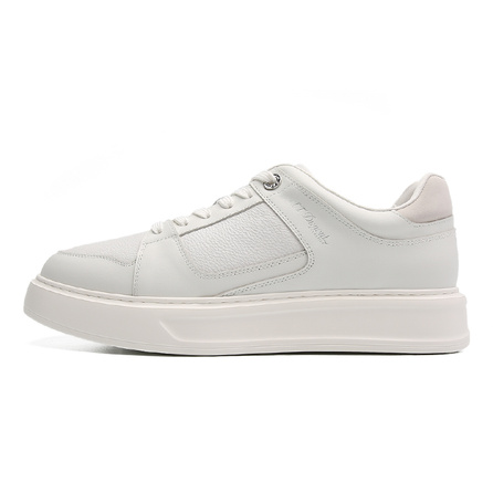 S.T.DUPONT Calfskin Platform Comfort Casual Low-Top Sneakers Men's White