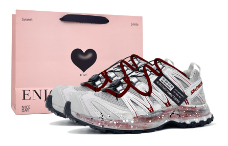 Custom Sneakers SALOMON XA PRO 3D Yunheye Trampling Snow Red Plum Gift Bag Chinese Style Outdoor Hiking Mountain Climbing Daily Versatile Shock-Absorbing Wear-Resistant Breathable Low-Top Trail Training City Commute Running Shoes Unisex