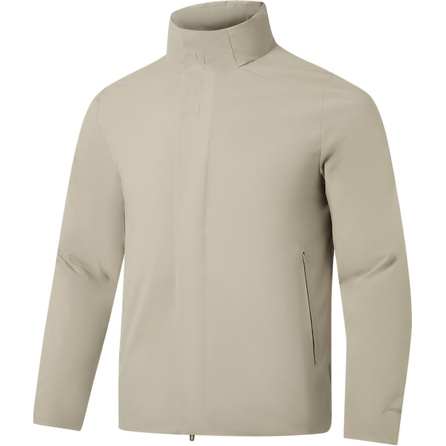 LiNing Stand Collar Minimalist Casual Trendy Versatile Windproof Water-Repellent Warm Down Jacket Men's Stone Ridge Grey