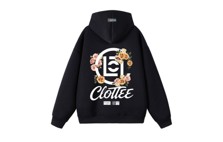 CLOT CLOTTEE 360G Pure Cotton American High Street Retro Heavyweight National Trend Chinese Style Rose Floral Letter Direct Print Logo Casual Loose Versatile Comfortable Fashion Trendy Minimalist Daily Commute Hoodie Unisex