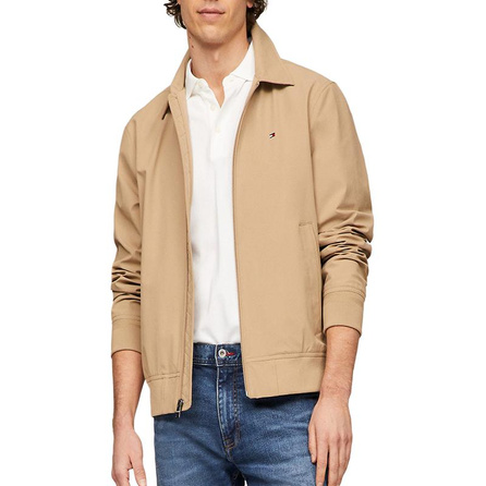 Tommy Hilfiger Logo Embroidery Pattern Rainproof Business Commute Lapel Executive Pilot Jacket Men's Beige