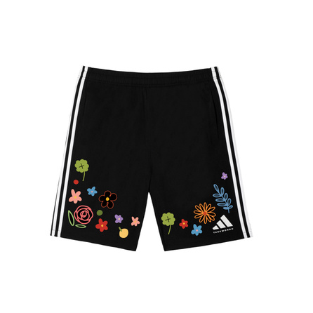 [Custom Apparel] adidas TAEKWONDO Colorful Pen Sunflower Print Striped Logo Lightweight Breathable Elastic Waist Five-Point Casual Shorts Men's