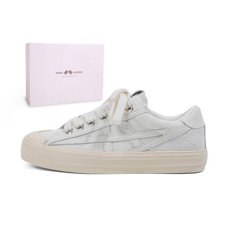 MINGKUANG Skateboard Shoes Unisex Low-Top Beige