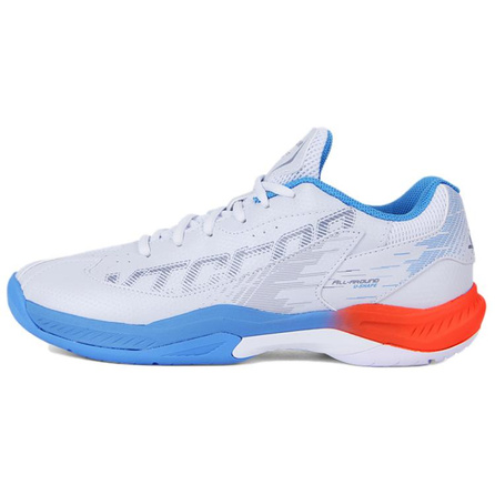 VICTOR Cushioned Slip Resistant Abrasion Resistant Low Top Badminton Shoes Unisex White Blue