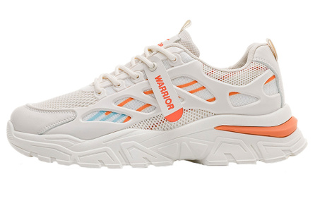 WARRIOR Chunky Sneakers Men Low-Top Beige/Orange