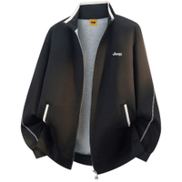 Jeep Casual Series Outdoor Mountain Style Comfortable Minimalist Lightweight Personalized Stand Collar Solid Color Jacket Unisex черное