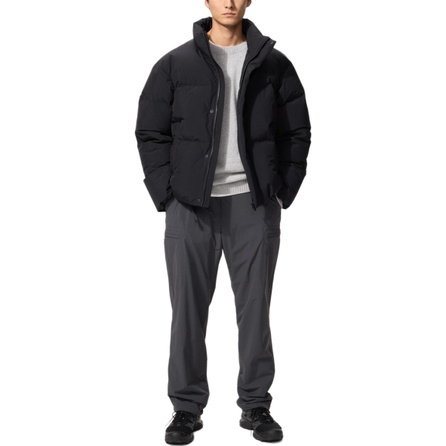 UNIQLO Seamless Down Series Black Seamless Down-Filled Fabric Stand Collar Single-Breasted Simple Comfortable Loose Fit Windproof Warm Long Sleeve Down Jacket Unisex