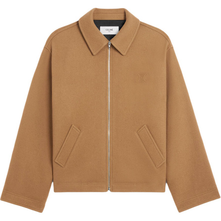 CELINE FW25 Shirt Collar Wool Zipper Jacket Coat Men's