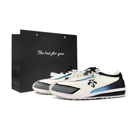 Custom Sneakers DESCENTE Cron Racer Mei Gege Flowing Light Special Gift Bag Retro Simple Street Tech Urban Commute Outdoor Sports Low-Top Lifestyle Shoes Unisex Blue/Black/White