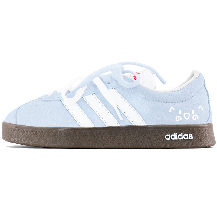 Custom Sneakersadidas VL COURT 2.0 Lifestyle Milky Blue Paw Print Overwhelmingly Girly Heart Affordable Student Sweet Age-Reducing Versatile Fashionable Campus Style Wear-Resistant Low-Top Skate Shoes Unisex Sea Salt Blue