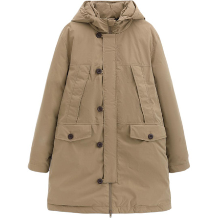 GAP Windproof Logo Embroidered Loose Mid-Length Down Jacket Men's