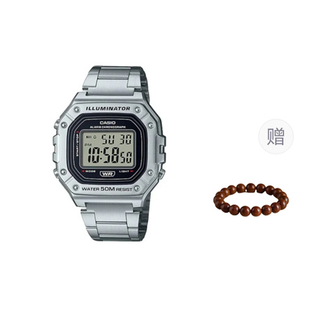 CASIO Little Silver Block Square Retro Business Versatile Quartz Japanese Korean Watch Men's Grey Dial