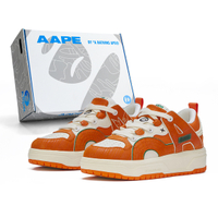 Aape Ape Head Vintage Ape Face Logo Camo American Street Skateboard Hip-Hop Millennium Style Casual Comfortable Fit Outdoor Sports Basketball Gift Box Cushioning Wear-Resistant Breathable Low-Top Skate Shoes Unisex оранжевый
