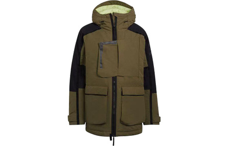 adidas Outdoor Casual Sports Zip-Up Hooded Long Sleeve Puffer Jacket Men's Green