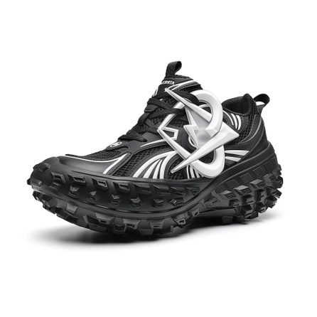 MVA Impact-Resistant Wear-Resistant Lightweight Breathable Slip-Resistant Low-Top Chunky Sneakers Unisex Black 8cm