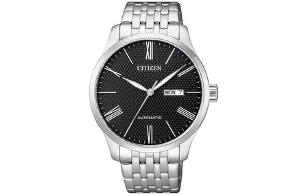 CITIZEN Bracelet Box Automatic Mechanical Movement Stainless Steel Strap Watch Men's Watches Black Dial