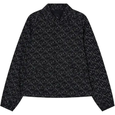 ARMANI EXCHANGE AE Long Sleeve Lapel Full-Print Letter Single-Breasted Jacket Coat Men's