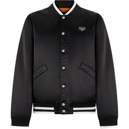PHILIPP PLEIN FW26 Logo Embroidered Loose Baseball Jacket Fashion Trendy Classic High Quality Ribbed Collar Niche Versatile Casual Cotton Jacket Men's